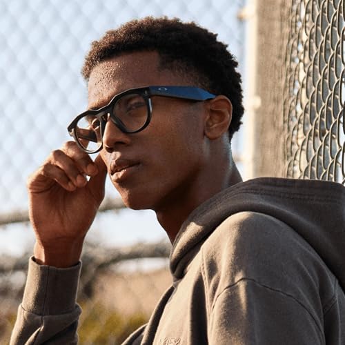 Image of Oakley Meta HSTN, Black | Smart AI Glasses for Men, Women - Performance for Sports, Athletes - Camera, Audio, Video - 8 Hour Battery - 3K HD Resolution - Clear Lenses