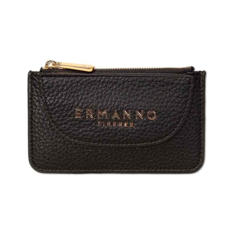Porte-cartes Ermanno Firenze noir en cuir élégant pour organiser vos cartes