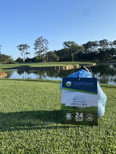 Clean Green Golf Balls 24 Titleist Pro V1 Recycled Golf Balls Mix - Includes Used Golf Balls Bulk and Mesh Reusable Bag - Recycled & Used Golf Balls for Men and Women - Image 5