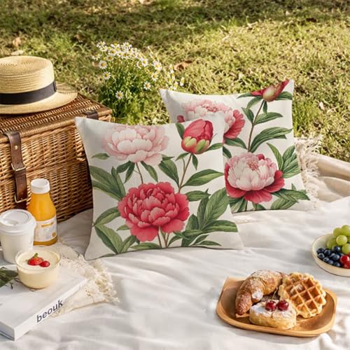 Lin coussin extérieur imperméable 60x60 au tissage premium blanc - 4