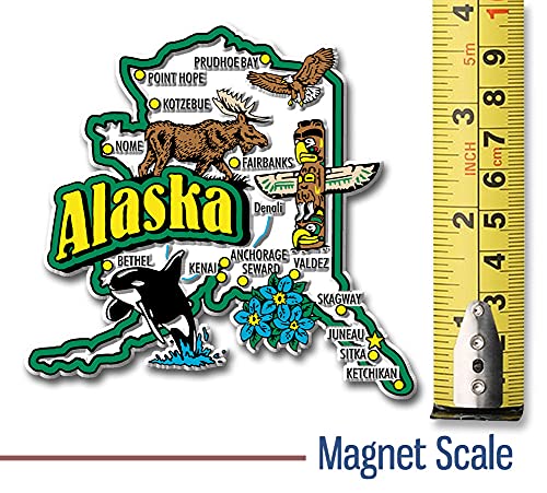 Imán decorativo jumbo del estado de Alaska 3.8 x 3.7 pulgadas miniatura 2