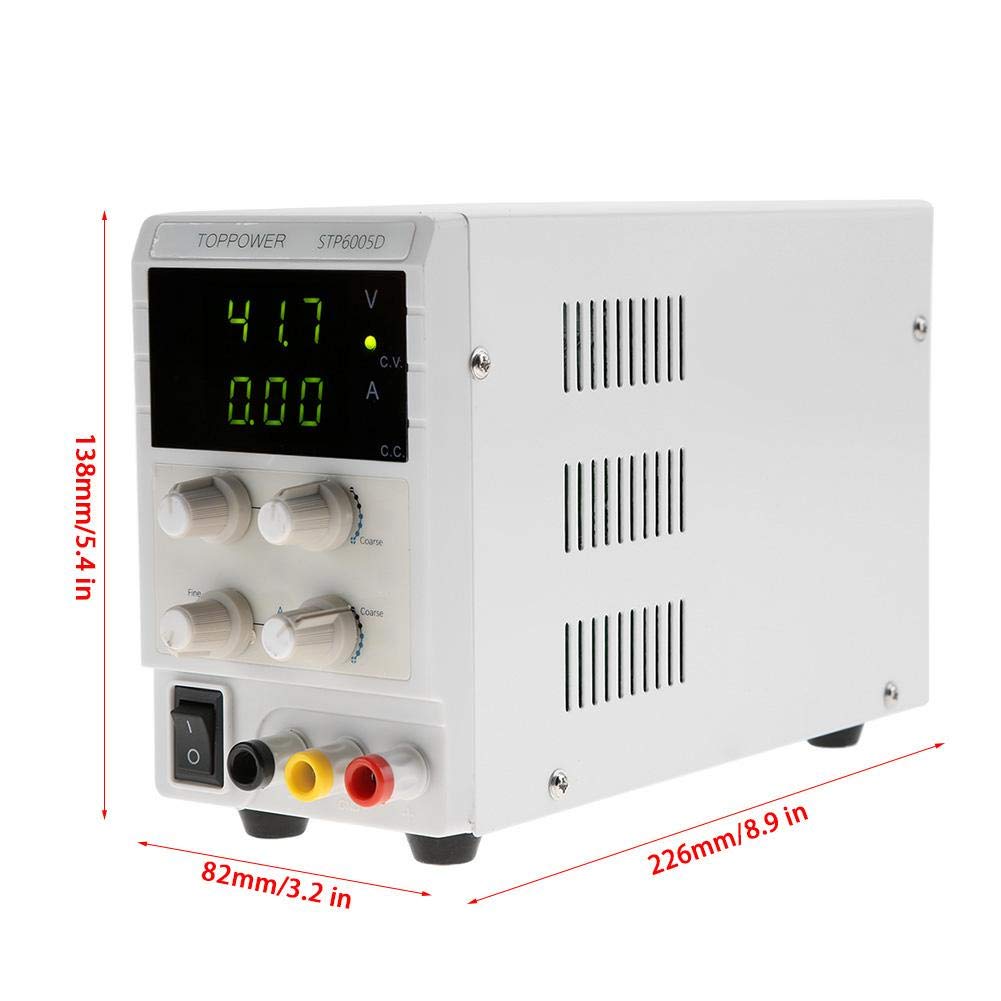 Zasilacz ladla Boratoryjny Akozon, STP6005D 3 LED High Precision DC Regulowany zasilacz 300W 0-60V 0-5A Przełącznik 110 / 220V Zasilacz biurkowy Stabilne wyjścia (220V UE)