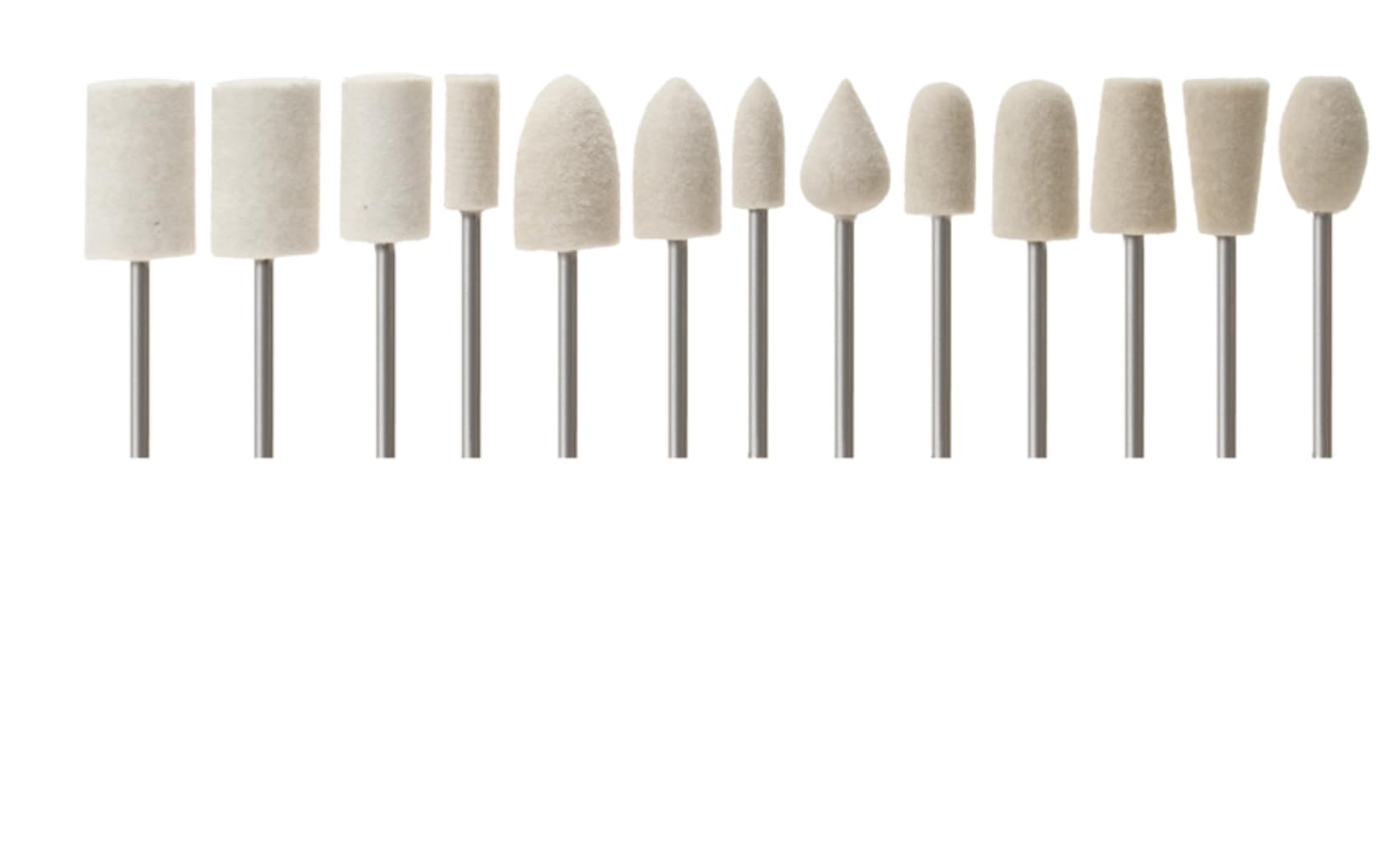 Foredom Mounted Felt Bobs 3/32? (2.35 Mm) Shanks, Medium Density 13-Piece Kit