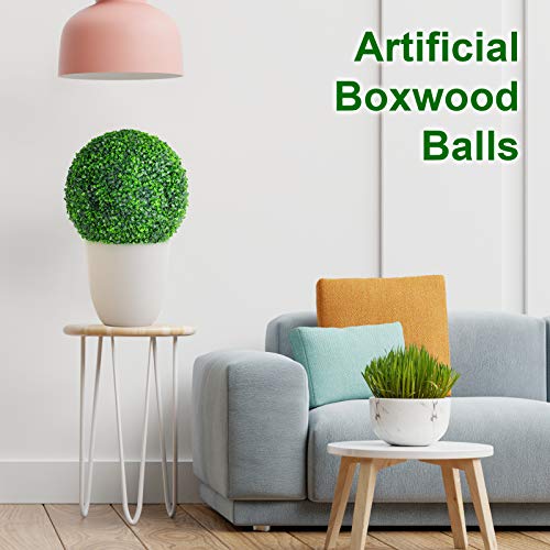 VegasDoggy 2 PCS 15.7 Inch Artificial Boxwood Balls Topiary - UV Protected 4 Layers Faux Plants Decorative Balls for Indoor, Outdoor, Garden, Wedding, Balcony, Backyard and Home Decor - Thumbnail 2