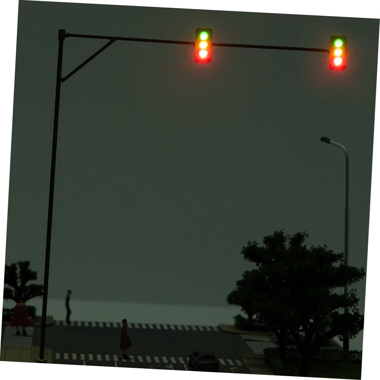 Veemoon DIY Traffic Light Model Micro Landscape Light Decor Railroad Train Lamp Kit