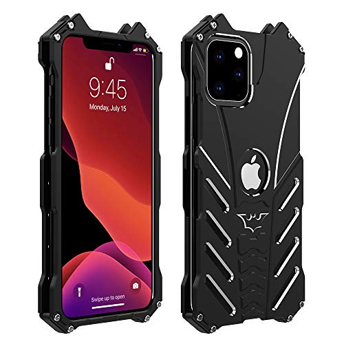 HikerClub iPhone 11 Case Batman Metal Bumper Aluminum Alloy Shell Armor Military Grade Defender Heavy Duty Sturdy Frame Shockproof Edge Protective Cover for iPhone 11 6.1 inch