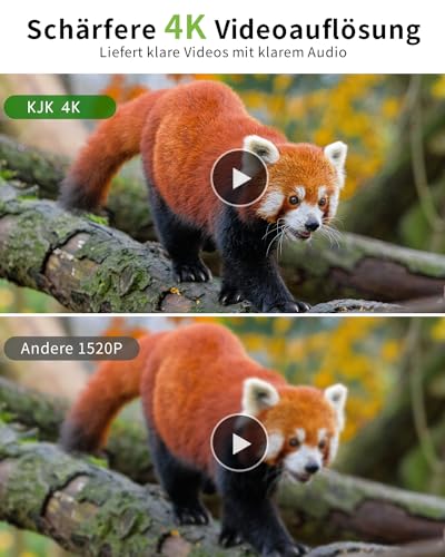 KJK 4K 64MP Wildkamera mit 64GB Speicherkarte, Wildtierkamera mit Nachtsicht, 0.05s Auslöser Bewegungsaktiviert, IP67 Wasserdicht 130° Weitwinkel 45 Stücks Infrarot-LEDs Schimmer Wildkamera