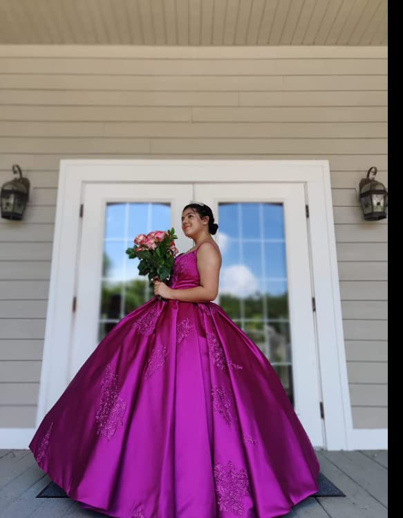 Mouccy Spaghetti Straps Satin Quinceanera Dresses Embroidery Prom Dress Long Ball Gowns with Pockets A-Line Sweet 16 Dresses4