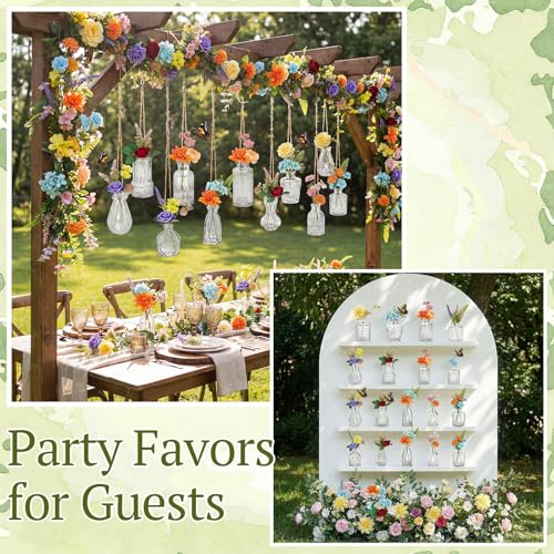Centres de table de mariage hauts de gamme avec 12 vases à bourgeons - 3