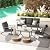 AECOJOY Aluminum Patio Furniture Set Metal Outdoor Furniture Aluminum Patio Set, Modern Patio Furniture Conversation Set Clearance High Back in Dark Grey for Lawn, Backyard