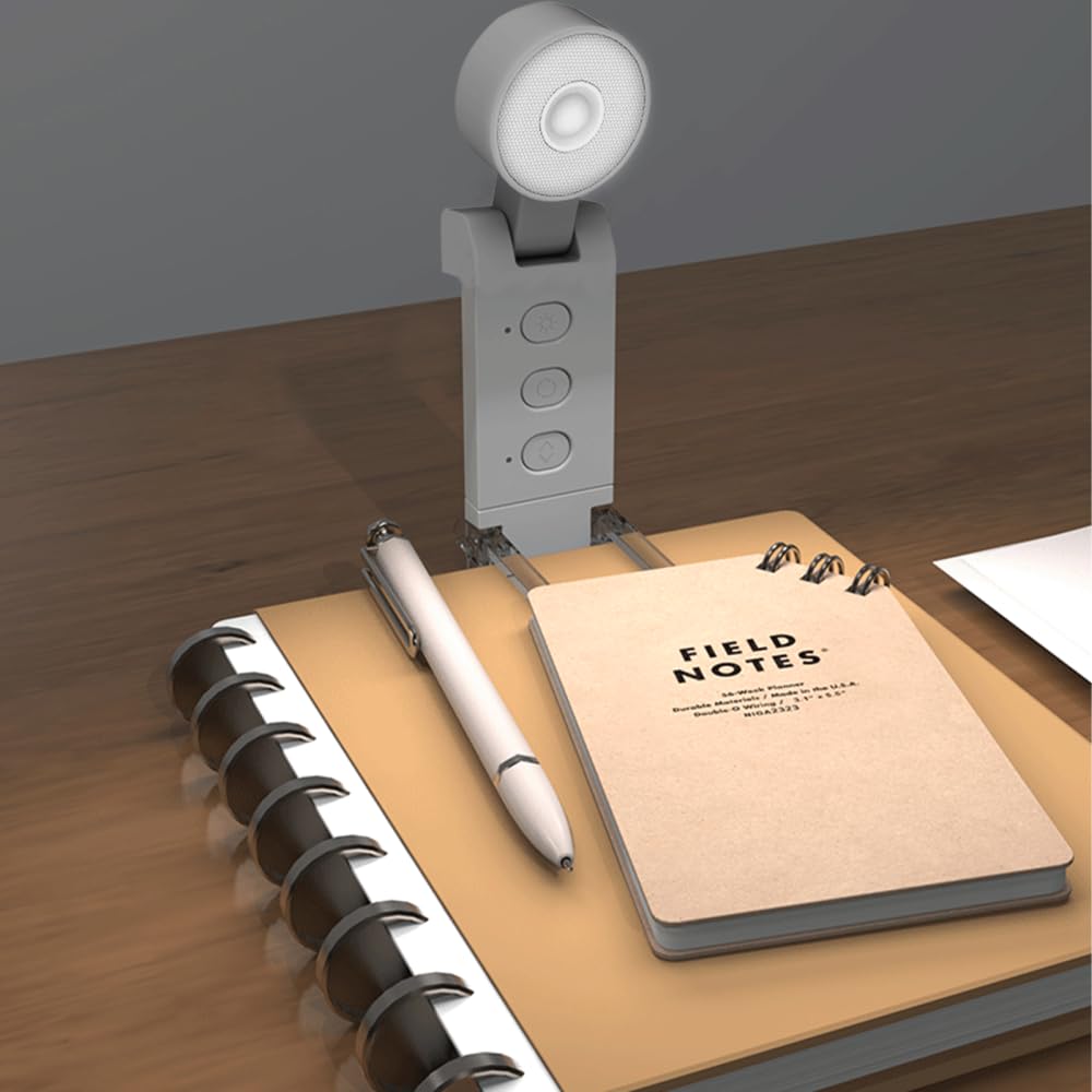 Book Light, Portable Clip on LED Reading Lamp with 5 Colours & 6 Brightness, Rechargeable Mini Reading Light for Books, Bed, Tablet, Desk