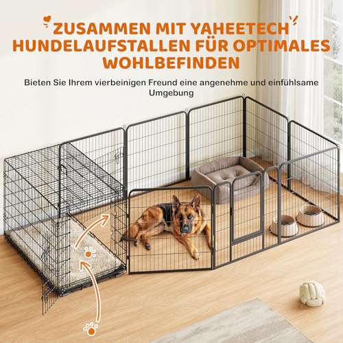Yaheetech Hundekäfig 122 x 71 x 78 cm klappbar mit Trennwand, 2 Türen, Hundebox für zuhause mit ausziehbare Bodenschale, Transportkäfig Auto, Hundetransportbox Drahtkäfig für Hunde Welpe, XXL, Schwarz