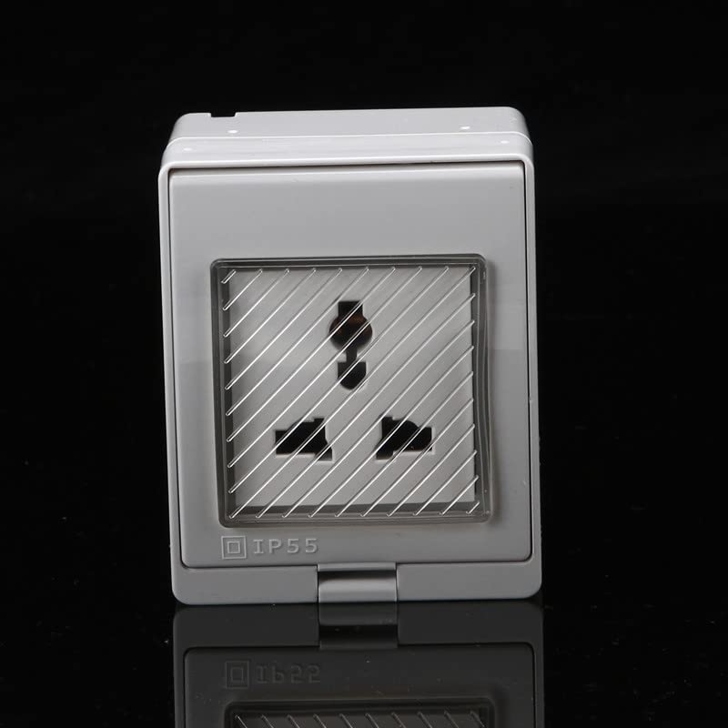 IP55 Waterproof Wall Socket Anti-UV Surface Mount AU/EU/UK/US/ZA/IL Power Outlet Compatible with Outdoor Kitchen Bathroom el Plugs