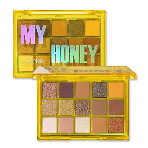 15 colori Sweet Party Eyeshadow Palette per trucco al neon Matte Shimmer Glitter Shades Metallic Blendable Pigment Powder Multi-use Eyeshadow Palette # My Honey