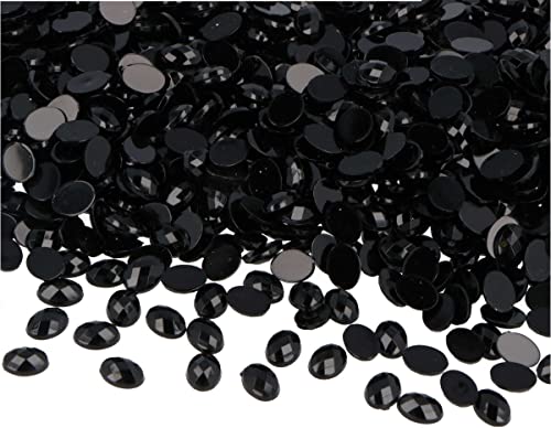 Gemas acrílicas oval negro opaco de 6x8mm para manualidades en lote de 5000 unidades