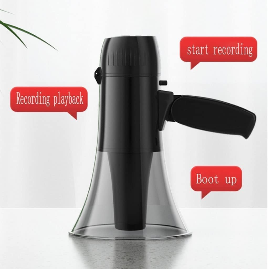 TIST Portable Megaphone with Built-in Siren and SpeakerHandheld MegaphoneSpeakerAdjustable VolumeMegaphoneClear Sound(Black)