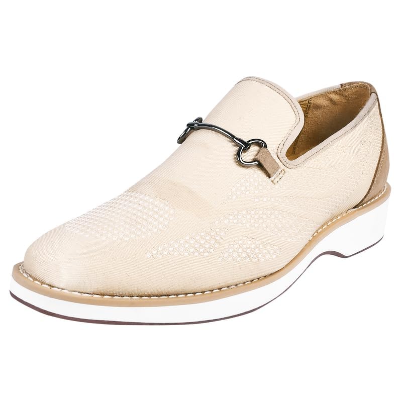 Image of LIBERTYZENO Mens Tuxedo Canvas Textile and Suede Leather Noble Loafers and Slip On Wedding Party Shoes for Easter Gift