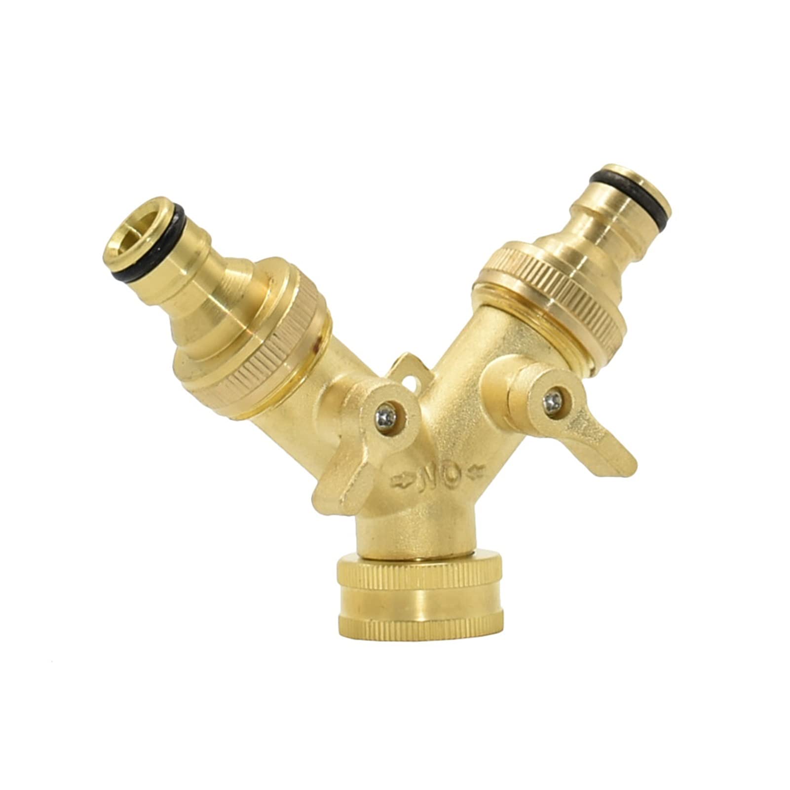 connettore Tubo Flessibile Ottone da 3/4 a 5/8 3/4 "Y Valvola di irrigazione a 2 Porte Giardino Tap Acqua Scaldabagno Giardino Connettore rapido 1 Pezzo(C)