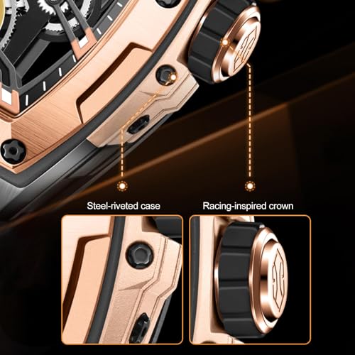 Image of OLEVS Men Automatic Watch Diamond Skeleton Mechanical Original Luxury Self Winding Wrist Watch for Men