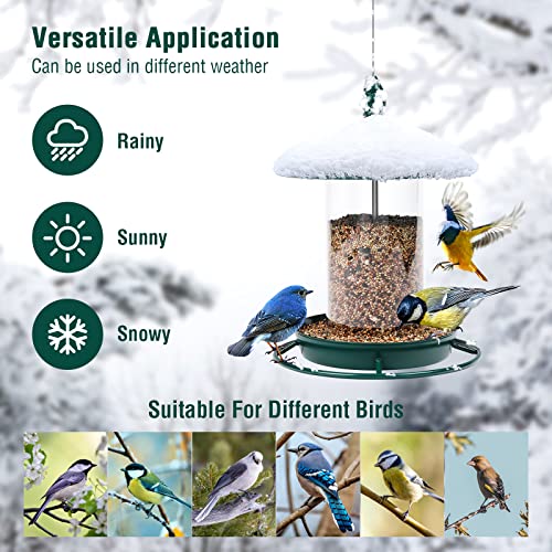 Diumiss Cultura Slhsy Bird Feeders For Outdoors Hanging. Weather Resistant Hanging Wild Bird Feeder. Easy To Clean & To Refill And Comes With A S Hook. Green thumb #3