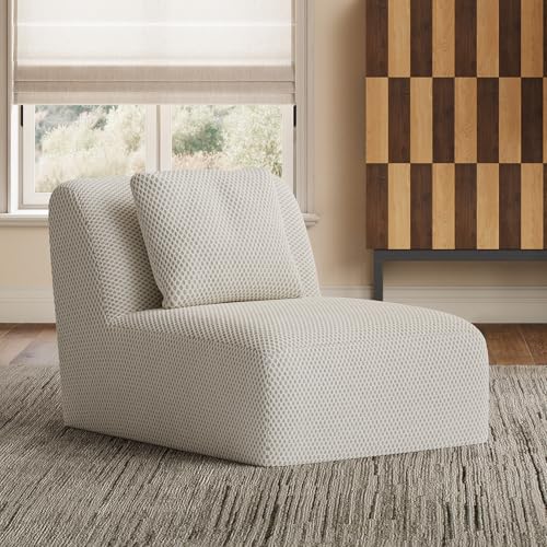 MORFEZE Single Cloud Sofa with Pillows, Beige