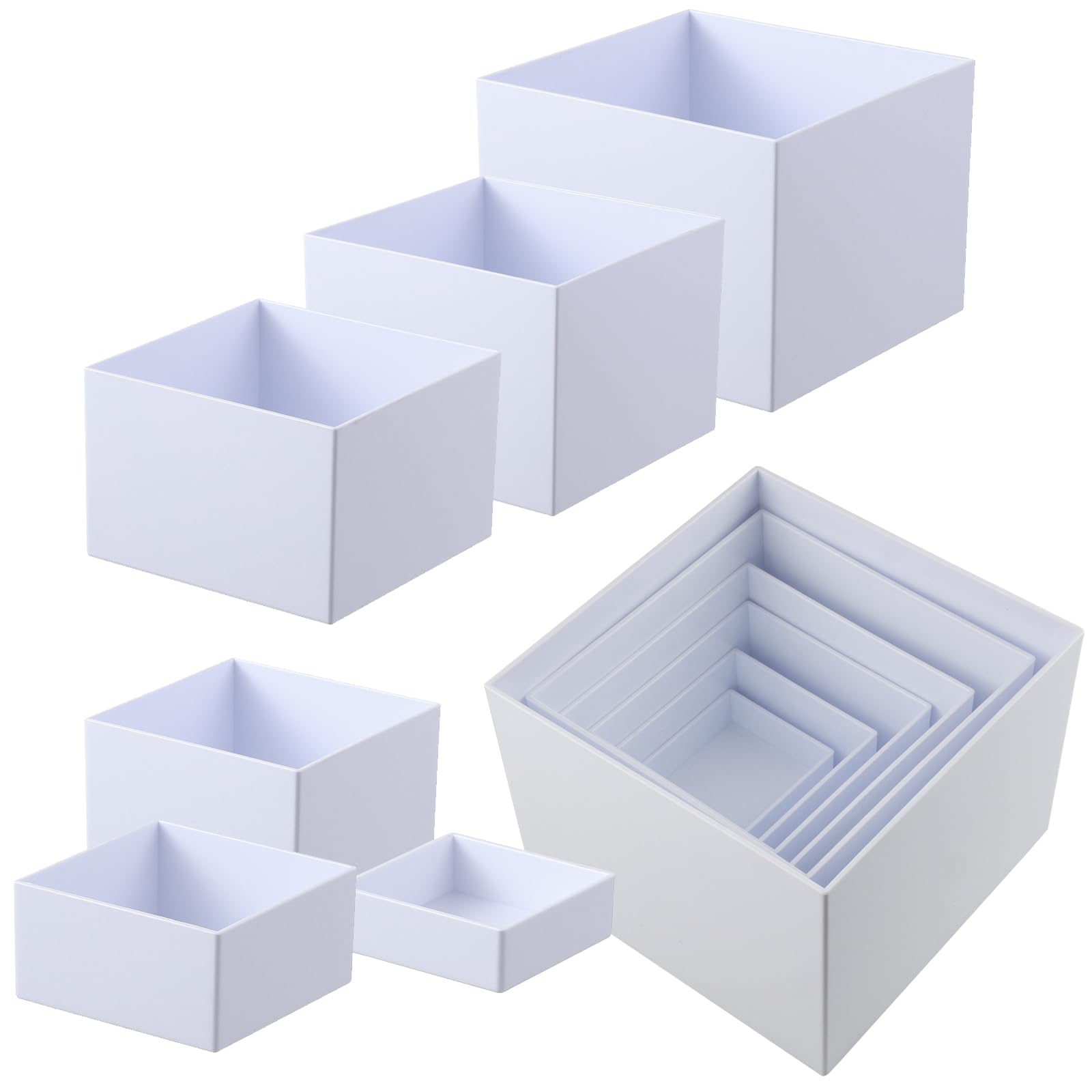 6 Stück Tortenständer Cube, Cupcake Ständer, Buffet Ständer Hohlen Böden, Wiederverwendbar Etagere Weiß, Display Organizer für Hochzeiten, Geburtstag, Party-Dekoration