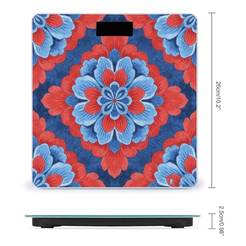 Báscula digital Oxford Blue Red Floral Flowers 180kg miniatura 2