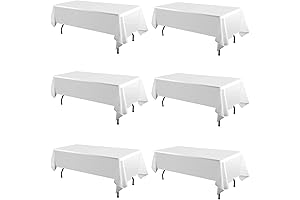 6-Pack Elegant White Tablecloth for Rectangle Tables: Perfect for Formal Events and Casual Gatherings