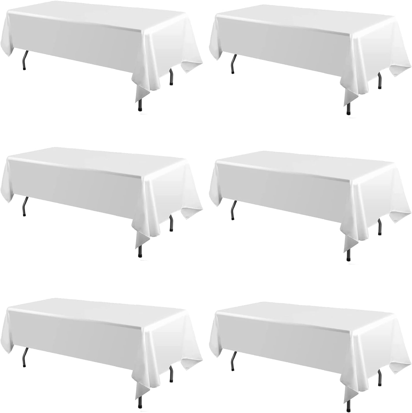 Yabool 60x126 Tablecloth Rectangle White, White Table