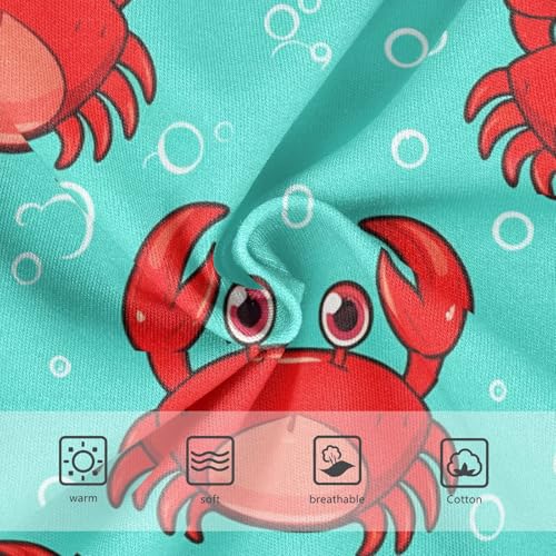 Cute Cartoon Red Crabs Turquoise Panties Little Girl Girls Underwear Toddlers Cotton Stylish Briefs Underpants 2t3