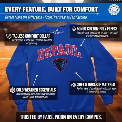 Image of NCAA College Sweatshirt Fleece Crewneck Pullover for Men and Women