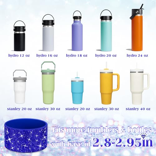 Shining Diamond Silicone Boot for Stanley Cup 40/30/20oz, Made for HydroJug Traveler 40/32oz & Simple Modern 40/30oz, for Owala Tumbler 40oz, Bottom Protector for Stanley Cup Accessories, Royal Blue