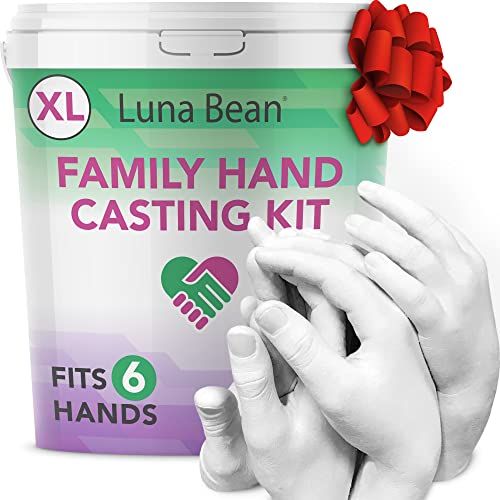 Luna Bean XL Family Hand Casting Kit – Extra Large Hand Mold Kit for Families, Casts Up...