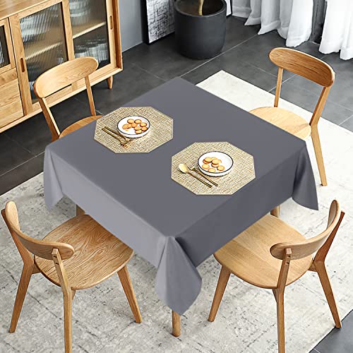 Image of sancua 2 Pack Light Grey Tablecloth 54 x 54 Inch, Stain and Wrinkle Resistant Square Table Cloth - Washable Polyester Table Cover for Dining Tables, Buffet Parties and Camping