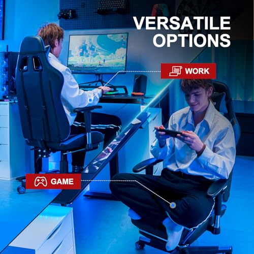 GTRACING Gaming Chair with Footrest, Ergonomic Computer Game Desk Chair, Recline Gaming Chair Seat Height Adjustment, Swivel Rocker with Headrest and Lumbar (Blue) - Image 5