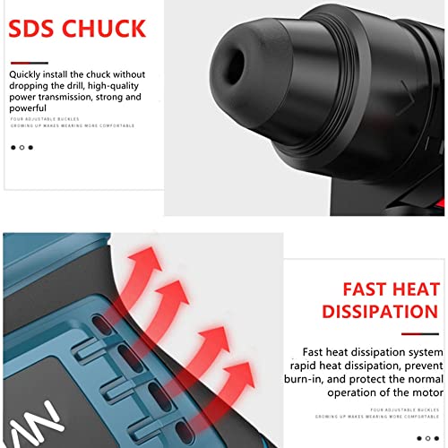 QPWZ 18 V bürstenloser Akku-Bohrhammer, Hochleistungs-Bohrhammer, 3 Funktionen, 0-1200 U/min, Variabler… – Bild 6