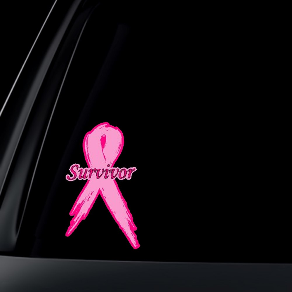 World Design Breast Cancer Pink Ribbon Survivor Car Decal/Sticker
