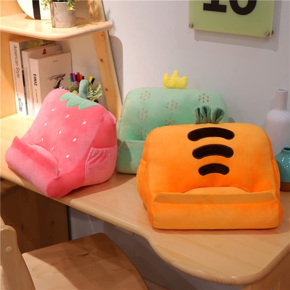 Support de Tablette d'oreiller, Support de comprimé Triangulaire, Coussin de Comprimés Moelleux Doux avec 2 Poches Latérales et Rangement Arrière pour Enfants (D)