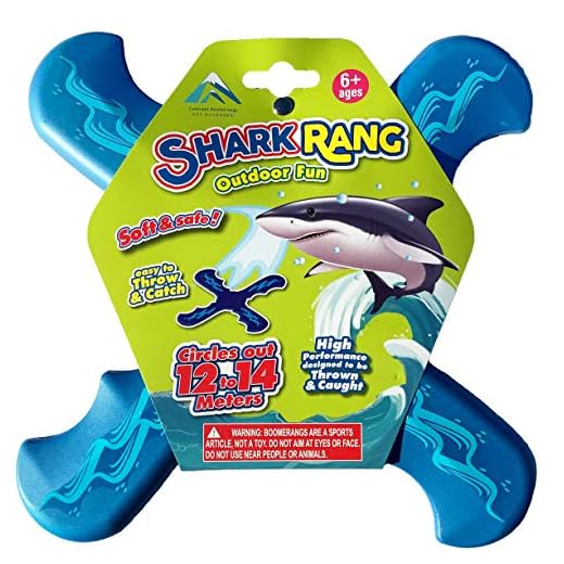 Shark Rang Boomerang - Great Beginner Boomerang for Kids or Adults. Soft and Safe.