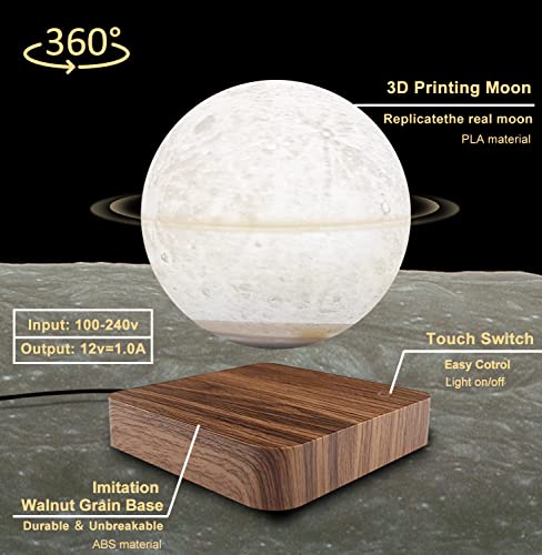 Flagest Floating Moon Lamp 16 Colors Adjustable Brightness Levitating Moon Lamp with Remote Control, Room Desk Decor Magnetic Levitation Moon Night Light, Birthday Holiday Unique Item - Image 5