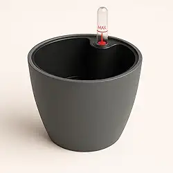 Vaso Autoirrigável com Medidor de Nível de Água 15cm - CINZA