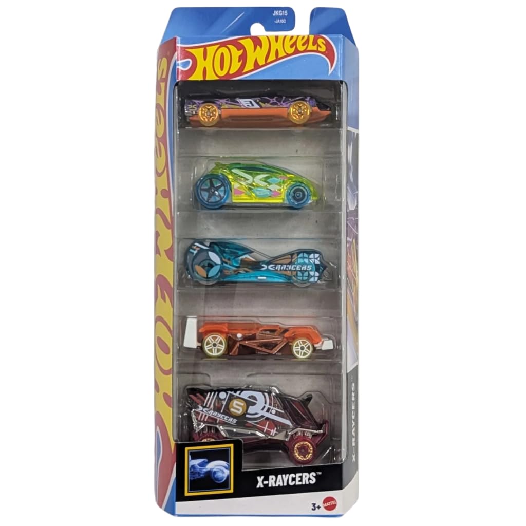 Hot Wheels Car 2026 X-Raycers Pack of 5 (Aero Pod, Clock and