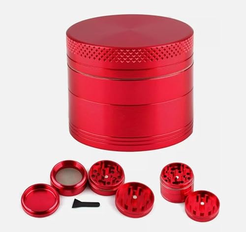 Herb Grinders, Red Grinder for Dry Herb Portable Zinc Alloy Metal Grinder, Red 40mm
