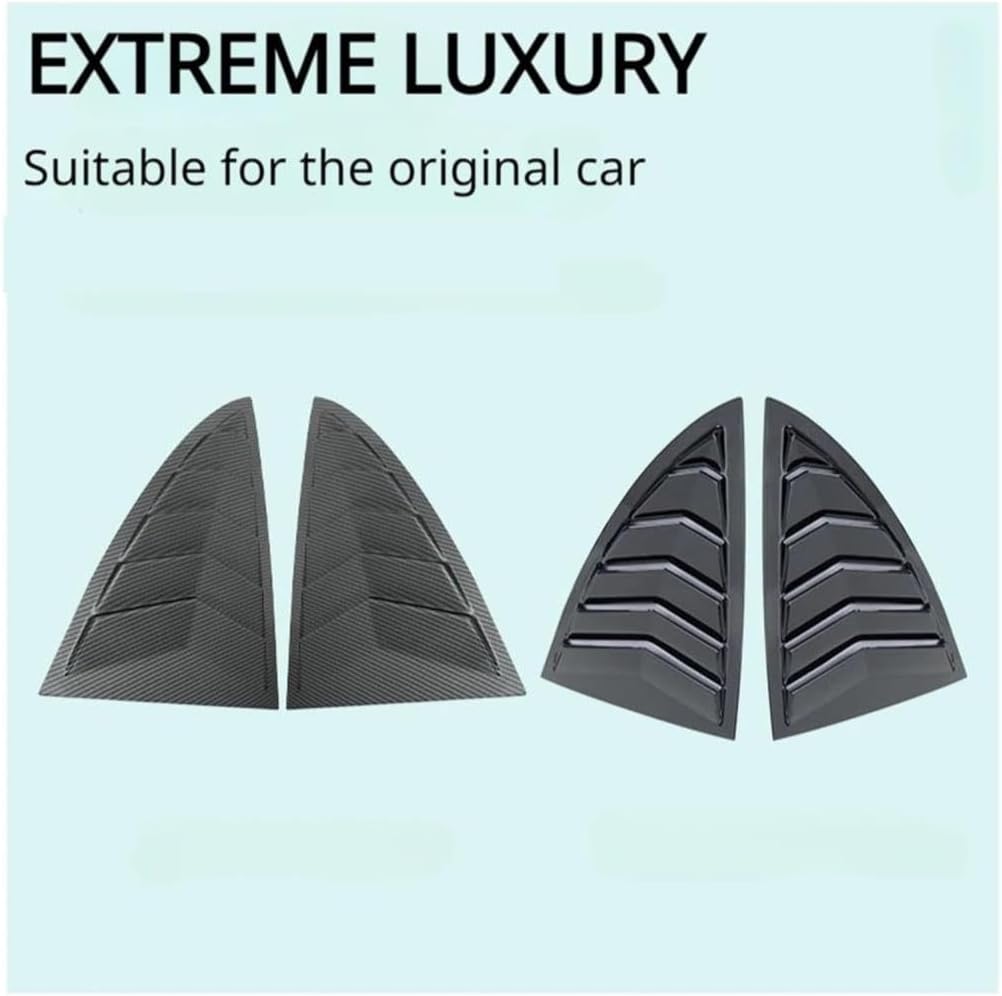Rear Side Blind Window for Tesla Model 3+ Rear Triangle Window Spoiler Louver Shutter Cover Model3 Highland 2024 Accessories(2pcs Bright Black)