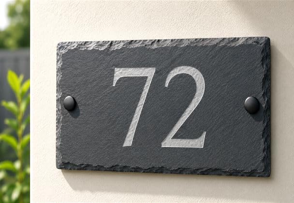 Personalised Slate House Signs 25cm x 15cm – Engraved Address Plaques