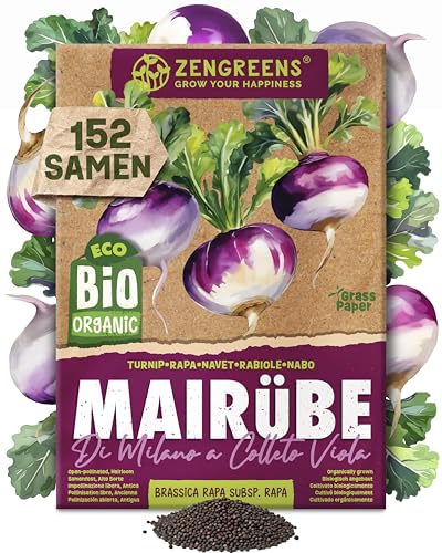 ZenGreens® - Bio Mairübe Samen (Di Milano a Colleto Viola) - Mairübesamen - Gemüsesamen für den...