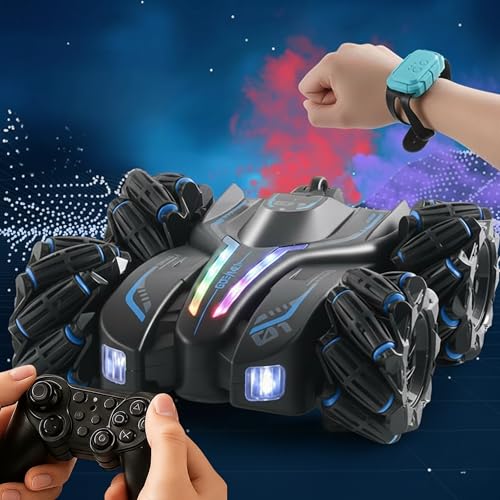 Image of Remote Control Drift Double Smoke Stunt Car | Stunt Car with Remote & Hand Gesture | 360 Rotation with Light & Sound Toy for Kids | Best Birthday Gift for 6+ Year Old Boys & Girls