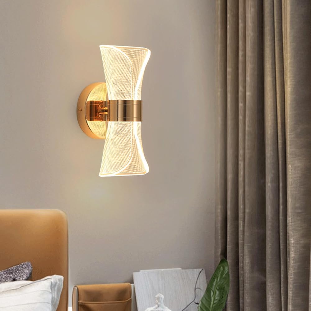 Sponsored Ad - FILLISKA Luxurious Acrylic Crystal Wall Lamp with Adjustable Colour Changing Function, Elegant Finish (Acrylic FrenchGold-336)