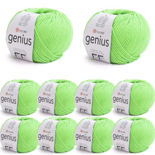 Image of YarnArt Genius Soft Cotton Blend Yarn, 10 Pack (1.76 oz / 174 Yds)