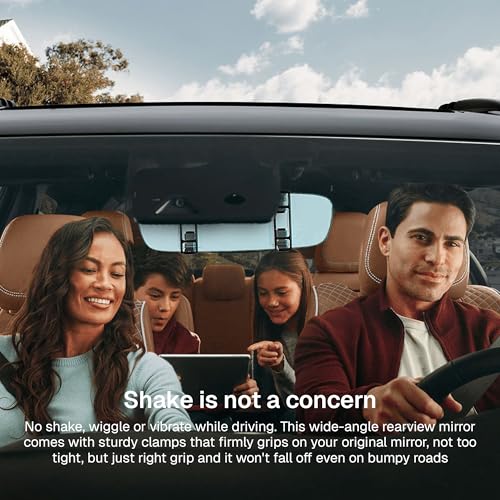 Image of CarFrill 11.8 inch Universal Interior Rear View Mirror for Driving Test, Learner Instructor | Anti-Glare Rear View Mirror for Car SUV CRV Trucks | Clip-On Wide Angle Convex Mirror.